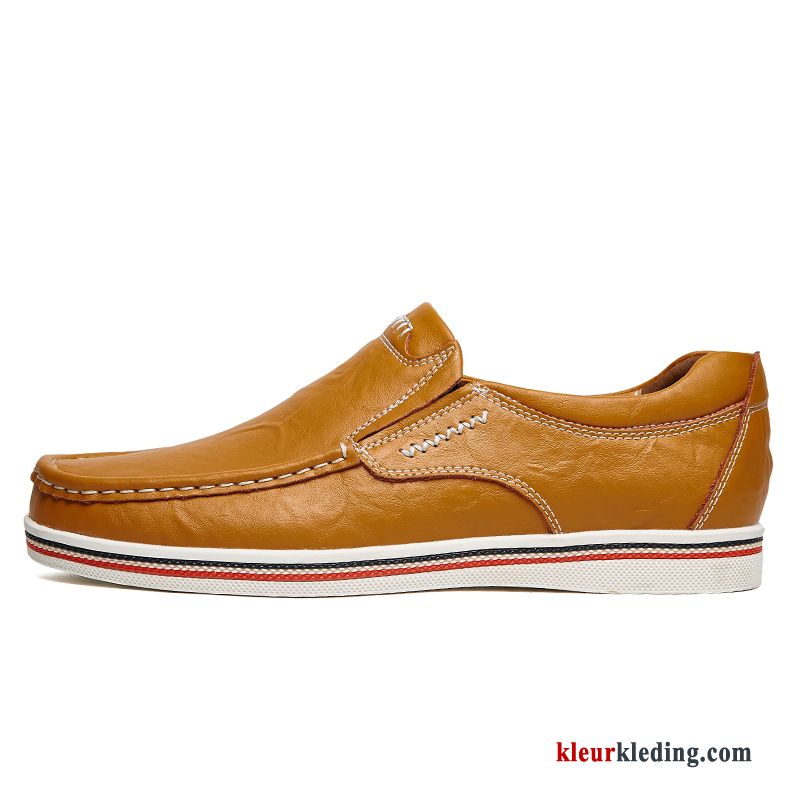 Mocassins Loafers Warm Casual Leren Schoenen Katoen Jeugd Pumps Grote Maten Heren Geel Bruine