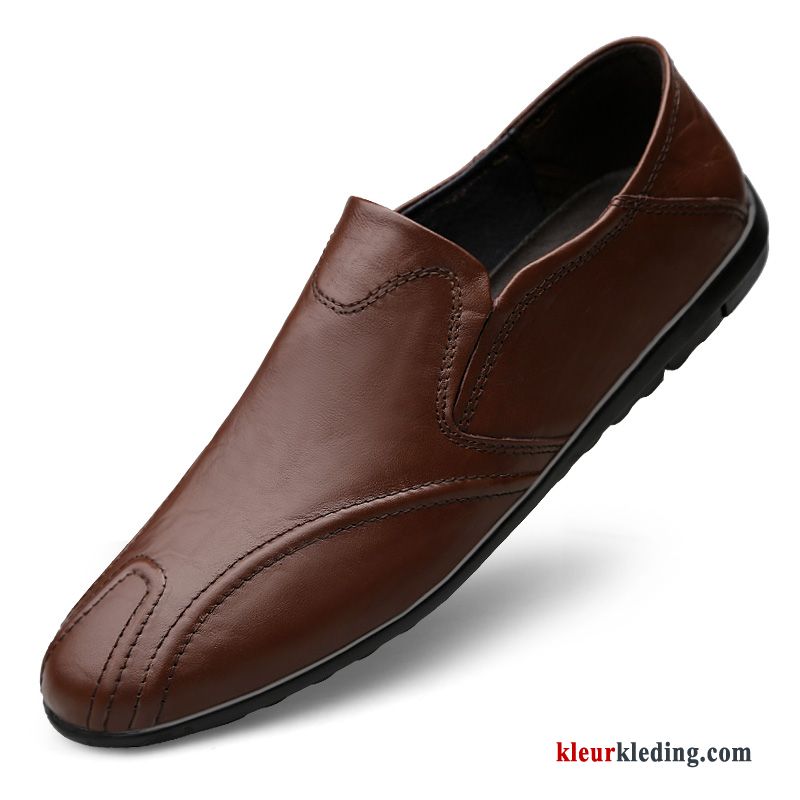 Mocassins Mannen Slip On Leren Schoenen Pluche Bootschoenen Casual Winter Mocassin Heren Rood