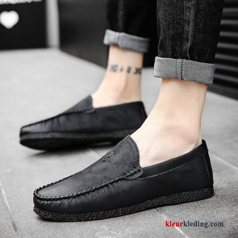 Mocassins Mannen Trend Brits 2018 Leren Schoenen Slip On Bootschoenen Voorjaar Heren Grijs