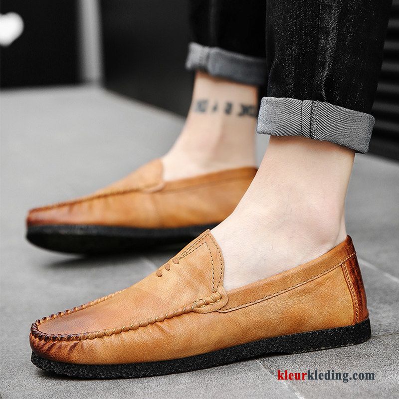 Mocassins Mannen Trend Brits 2018 Leren Schoenen Slip On Bootschoenen Voorjaar Heren Grijs