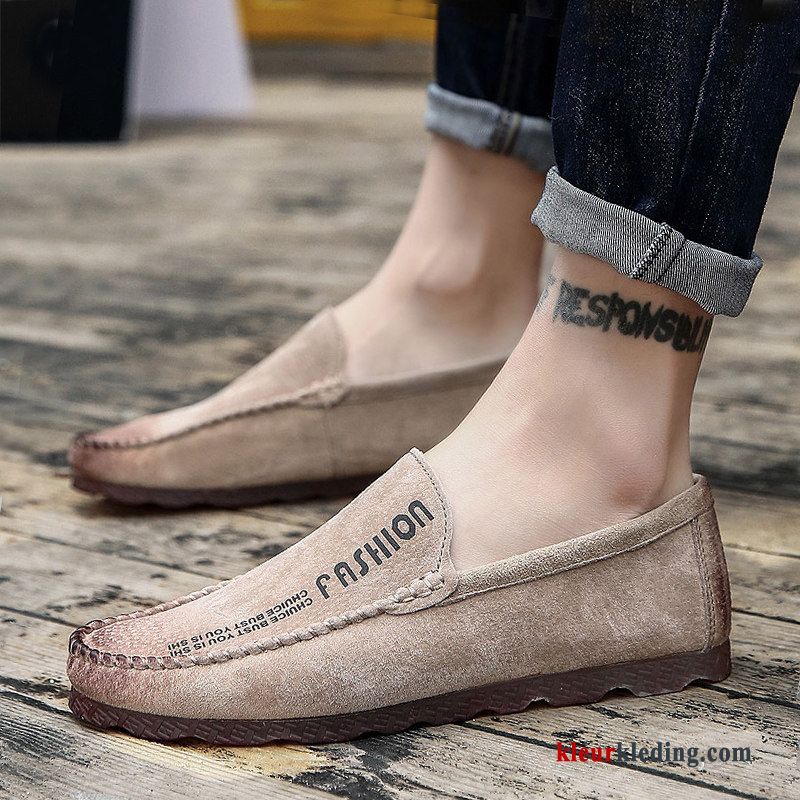 Mocassins Mannen Trend Brits 2018 Leren Schoenen Slip On Bootschoenen Voorjaar Heren Grijs