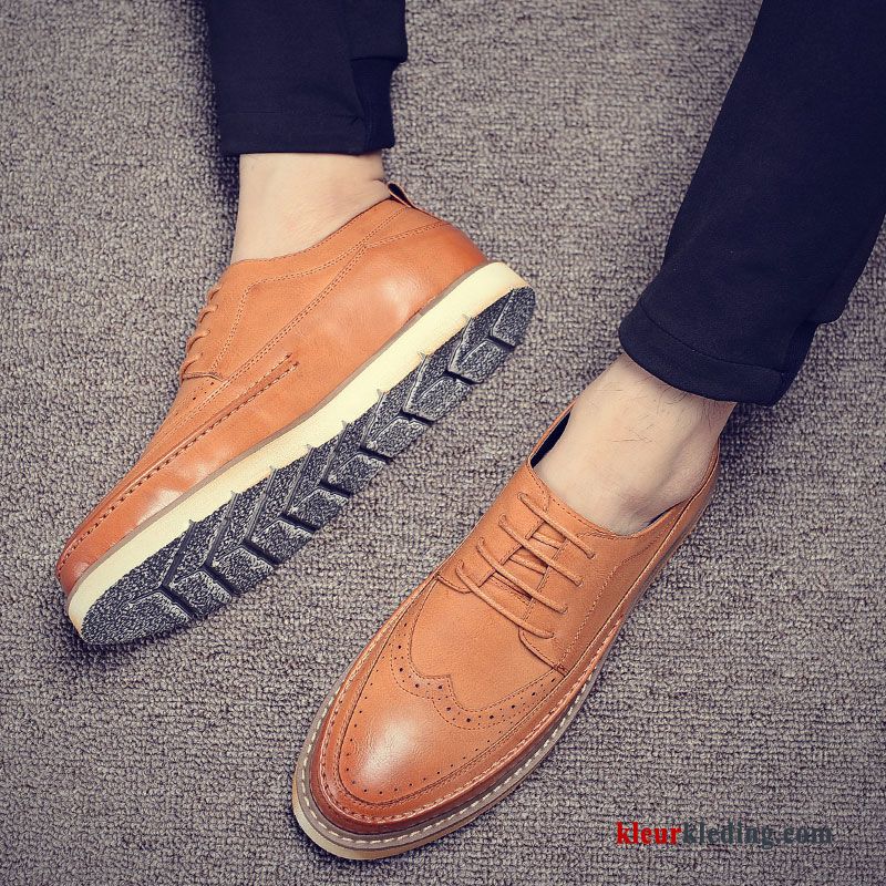 Mocassins Slip On Schoenen Loafers Textiel Vintage Trend Leren Schoenen Skateboard Schoenen Heren Zwart