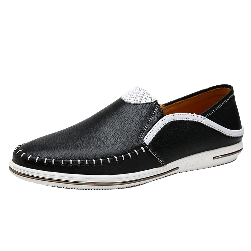 Mocassins Slip On Zachte Zolen Schoenen Leren Schoenen Leer Loafers Echt Leer Mocassin Heren Wit