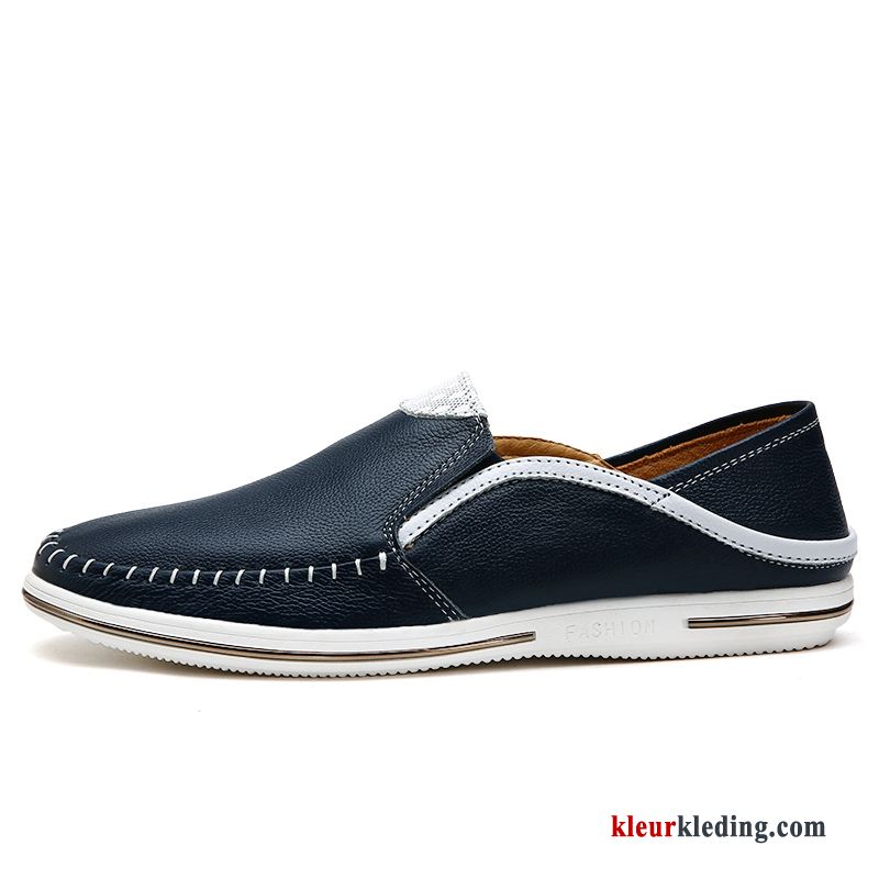 Mocassins Slip On Zachte Zolen Schoenen Leren Schoenen Leer Loafers Echt Leer Mocassin Heren Wit