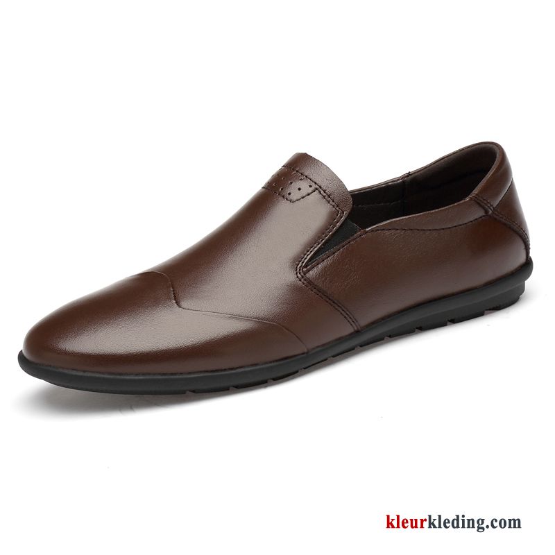 Mocassins Trend Echt Leer Schoenen Mannen Casual Bootschoenen Leren Schoenen Slip On Heren Zwart