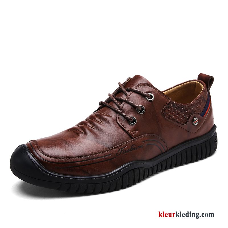 Mocassins Trend Leer Herfst Brits Dikke Zool Casual Schoenen Echt Leer Heren