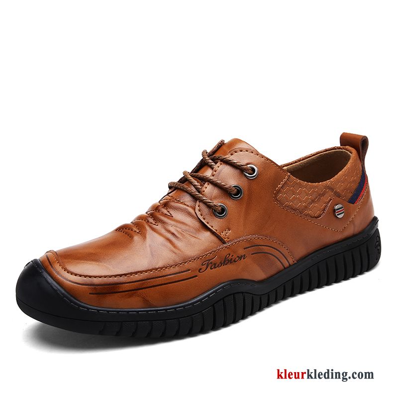 Mocassins Trend Leer Herfst Brits Dikke Zool Casual Schoenen Echt Leer Heren