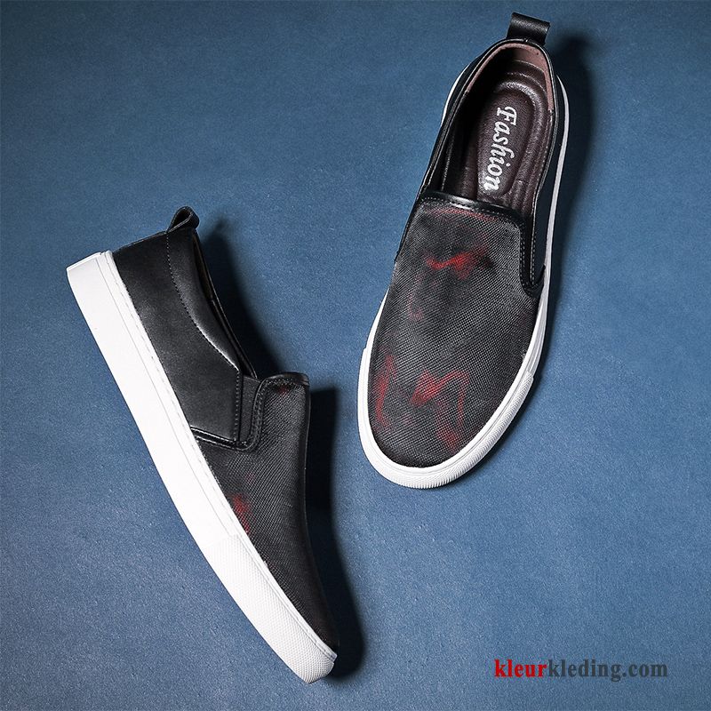 Mocassins Trend Slip On Schoenen Casual Voorjaar Mocassin Skateboard Schoenen Mannen Heren Zwart