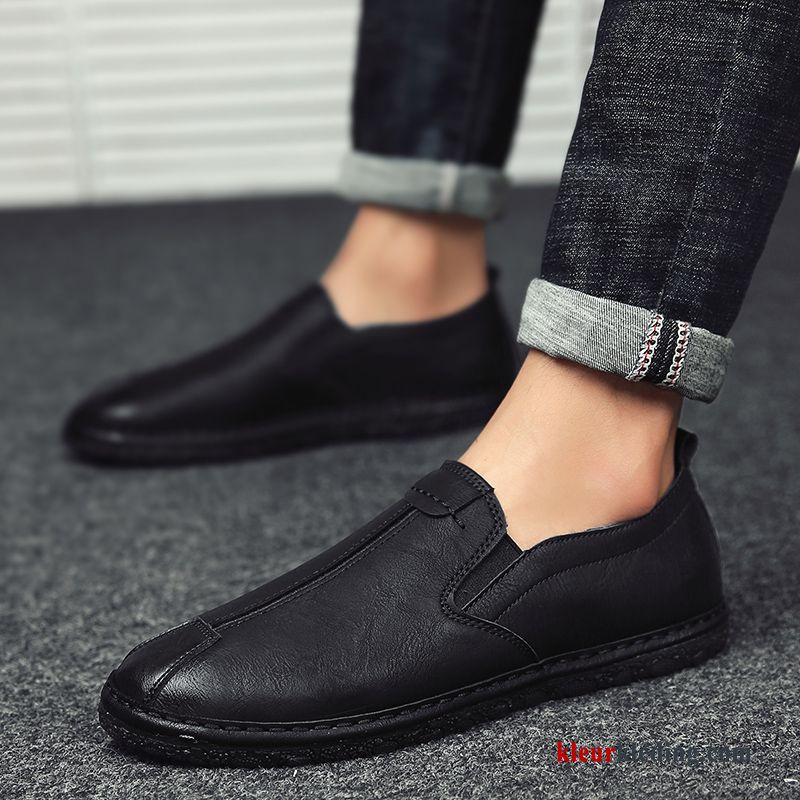 Mocassins Voorjaar Alle Wedstrijden Leren Schoenen Mannen Trend Brits Casual Heren Rood