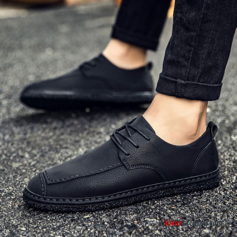 Mocassins Zachte Zolen Alle Wedstrijden Trend Leren Schoenen Mannen Brits Bedrijf Casual Heren Grijs