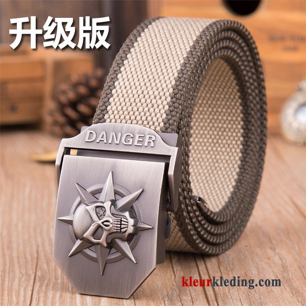 Mode Kleur Verlengen Heren Verdikken Canvas Riem Casual