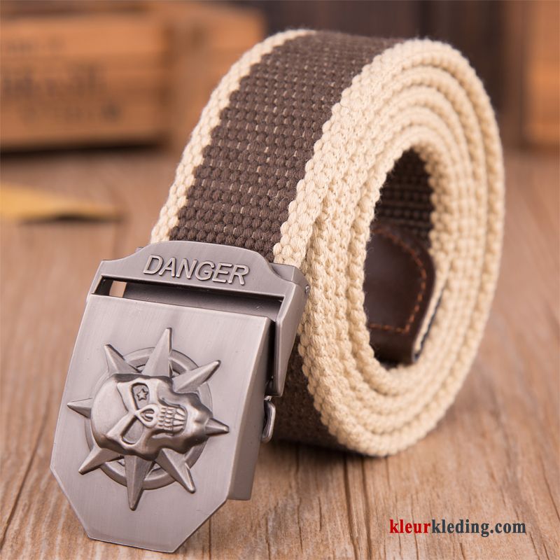 Mode Kleur Verlengen Heren Verdikken Canvas Riem Casual