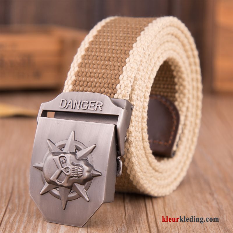 Mode Kleur Verlengen Heren Verdikken Canvas Riem Casual