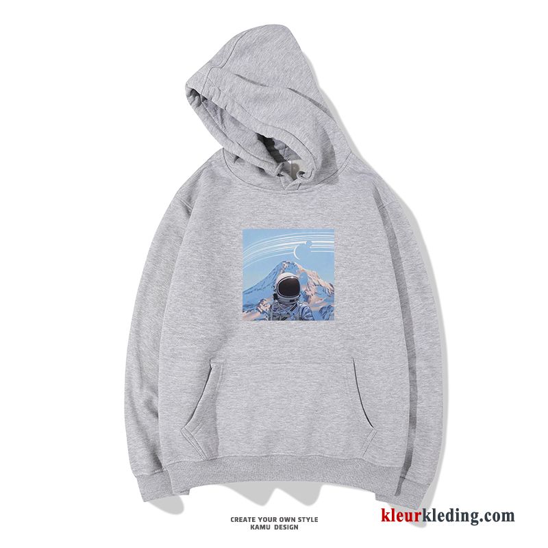 Mode Pullover Heren Hoodie Lovers Voorjaar Trend Blauw