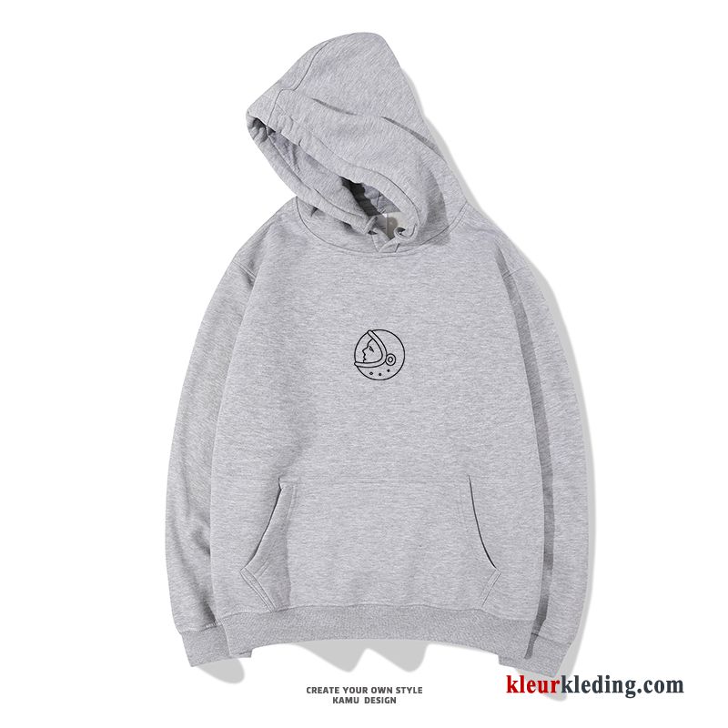 Mode Pullover Heren Hoodie Lovers Voorjaar Trend Blauw