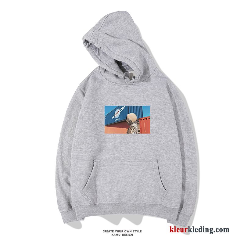 Mode Pullover Heren Hoodie Lovers Voorjaar Trend Blauw