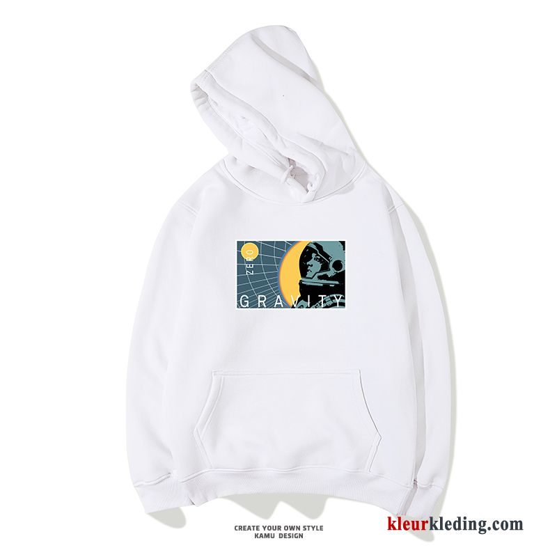 Mode Pullover Heren Hoodie Lovers Voorjaar Trend Blauw