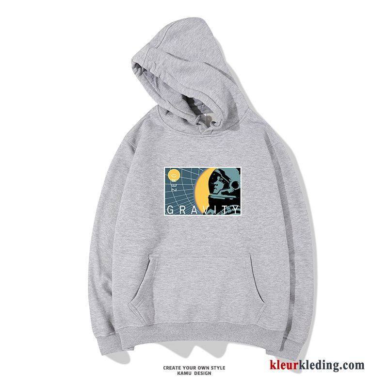 Mode Pullover Heren Hoodie Lovers Voorjaar Trend Blauw