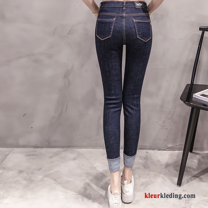 Mode Zomer Nieuw Blauw Hoge Taille Spijkerbroek Jeans Dames Zwart