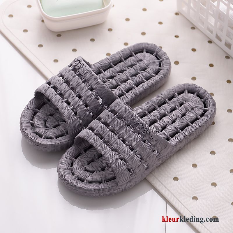 Mooie Pantoffels Antislip Slippers Lovers Dikke Zool Mannen Badkamer Heren Grijs