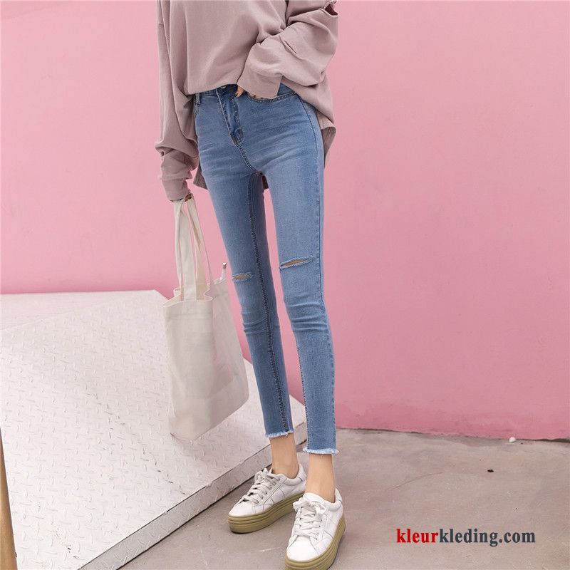 Nieuw Broek Spijkerbroek Jeans Plus Kasjmier Gaten Herfst Dames Skinny