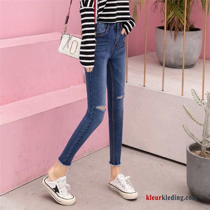 Nieuw Broek Spijkerbroek Jeans Plus Kasjmier Gaten Herfst Dames Skinny