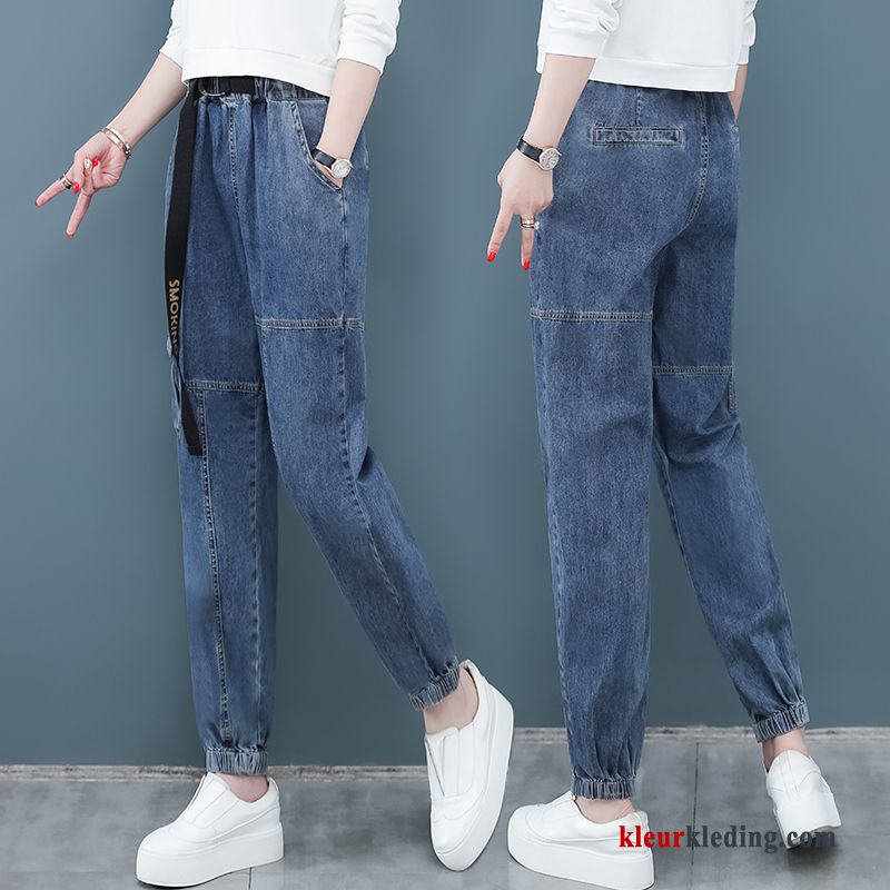 Nieuw Hoge Taille Blauw Dames Broek Voorjaar Spijkerbroek Jeans Losse