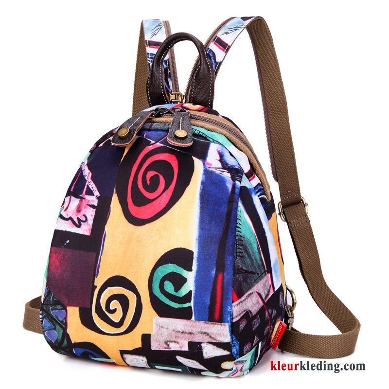 Nieuw Rugzak Canvas Borst Tas Doek Etnische Mini Dames