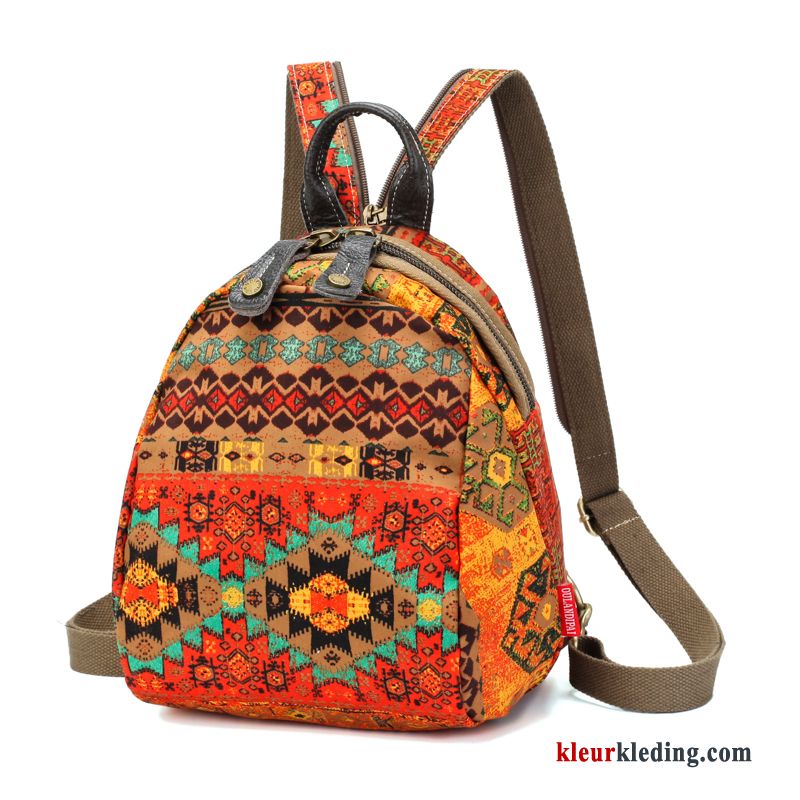 Nieuw Rugzak Canvas Borst Tas Doek Etnische Mini Dames