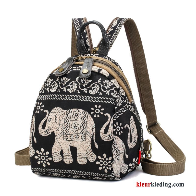 Nieuw Rugzak Canvas Borst Tas Doek Etnische Mini Dames