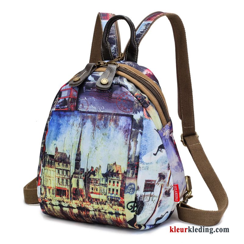 Nieuw Rugzak Canvas Borst Tas Doek Etnische Mini Dames