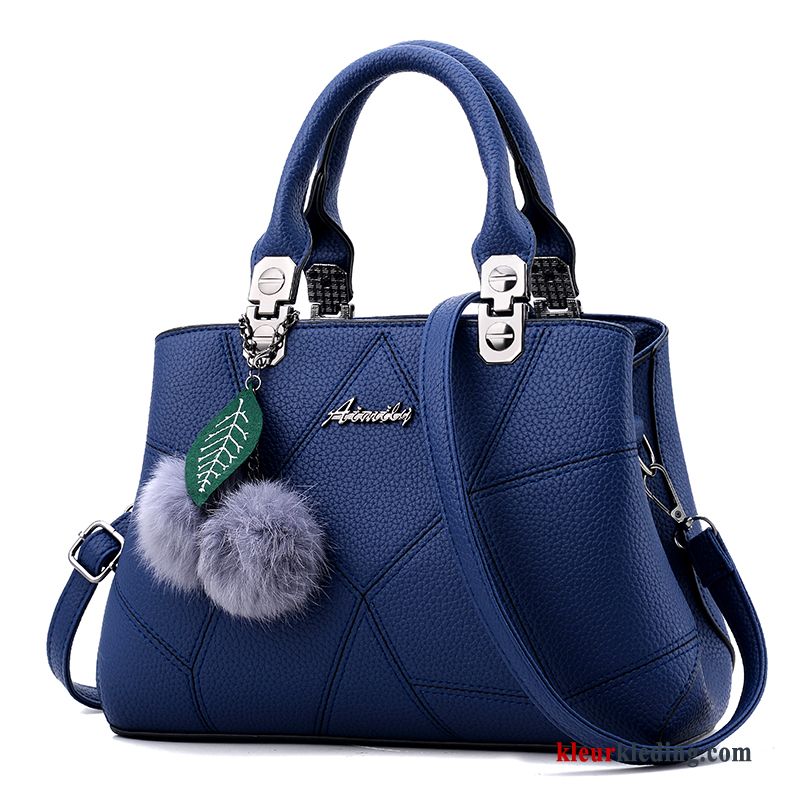 Nieuw Schoudertas Middelbare Leeftijd Dames Messenger Tas Mode 2018 Handtas Blauw