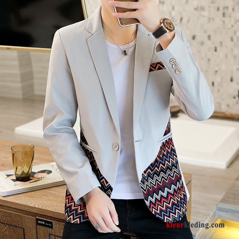 Pak Slim Fit Casual Blazer Jas Persoonlijk Heren Trend