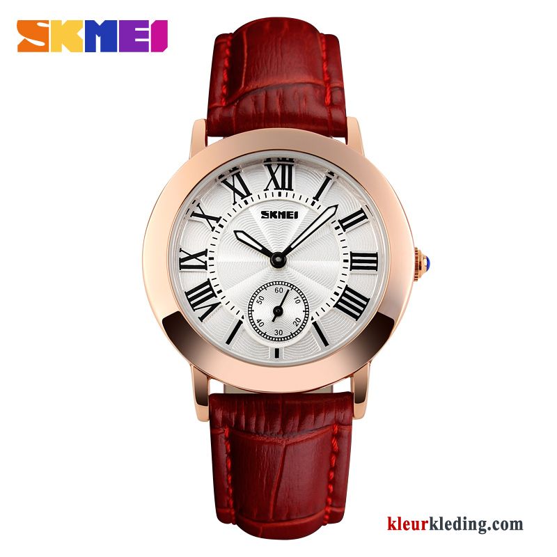 Persoonlijkheid Student Klassiek Waterdicht Dames Mode Elegante Horloge Oranje