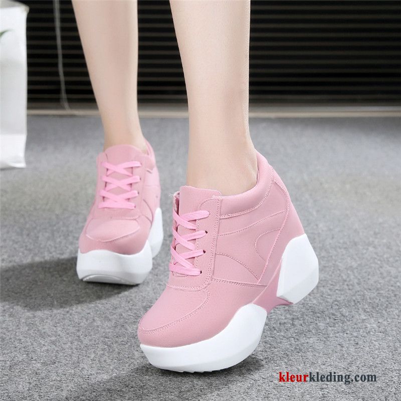 Platform Schoenen Hoge Hakken Pumps Schoenen Sportschoenen Herfst Vrouwen Trend Casual Dames Roze