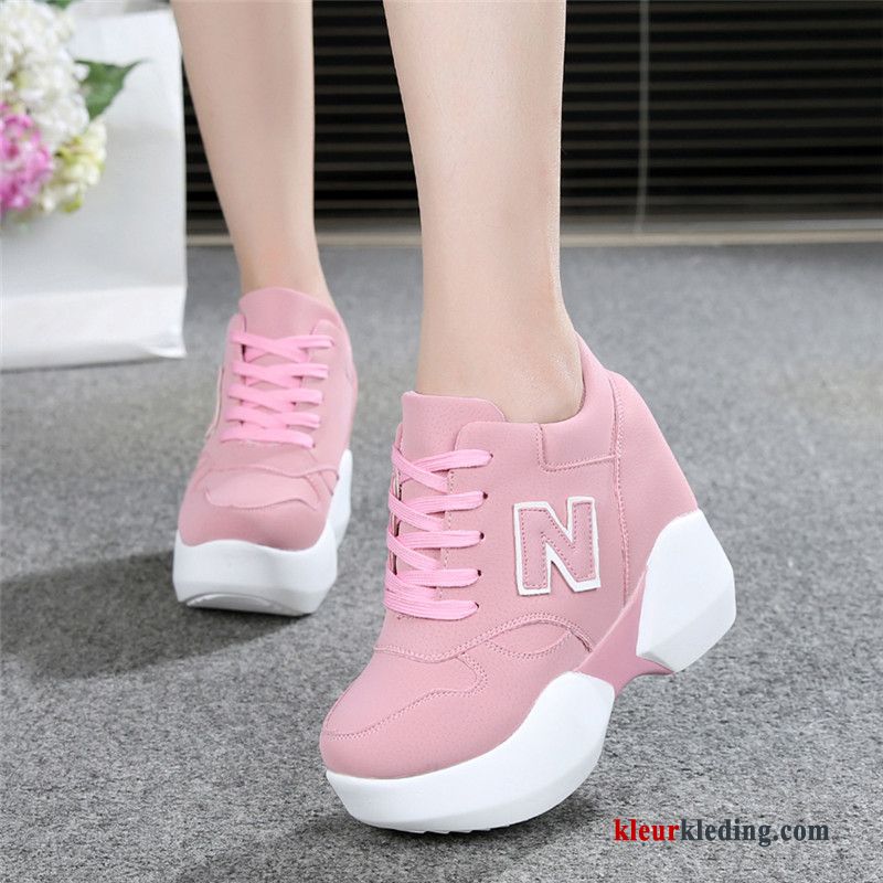 Platform Schoenen Hoge Hakken Pumps Schoenen Sportschoenen Herfst Vrouwen Trend Casual Dames Roze