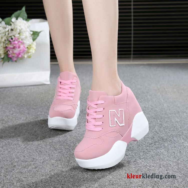 Platform Schoenen Hoge Hakken Pumps Schoenen Sportschoenen Herfst Vrouwen Trend Casual Dames Roze