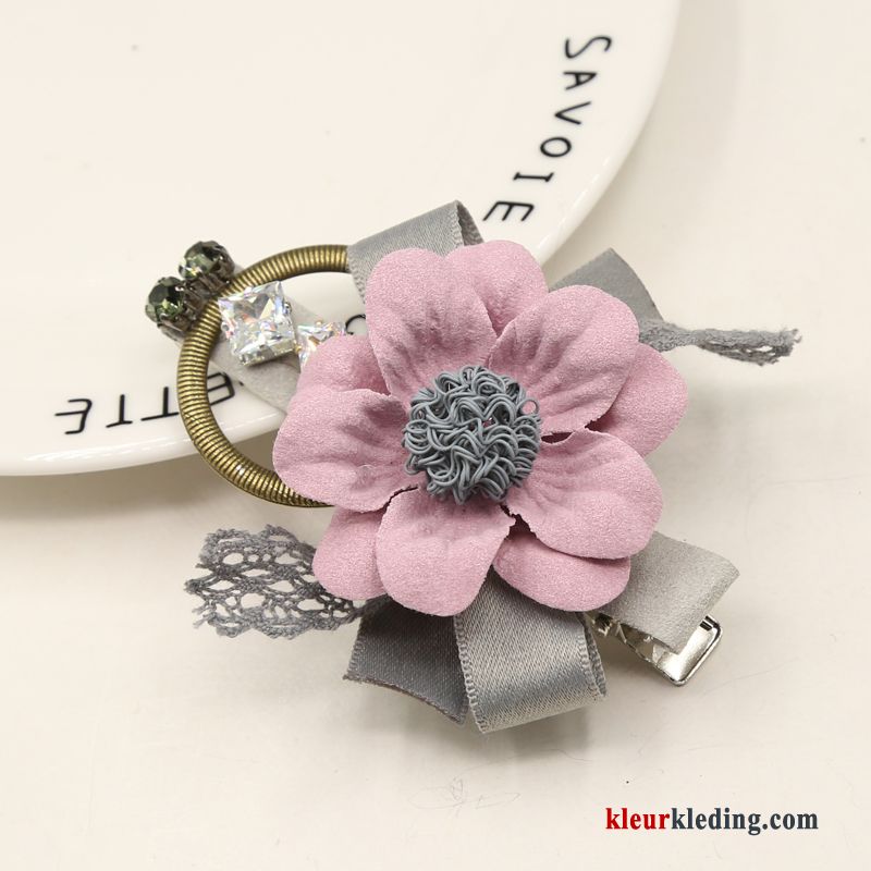 Pony Haarspeld Bloemen Kleurrijk Haaraccessoires Geruit Vlinderdas Dames