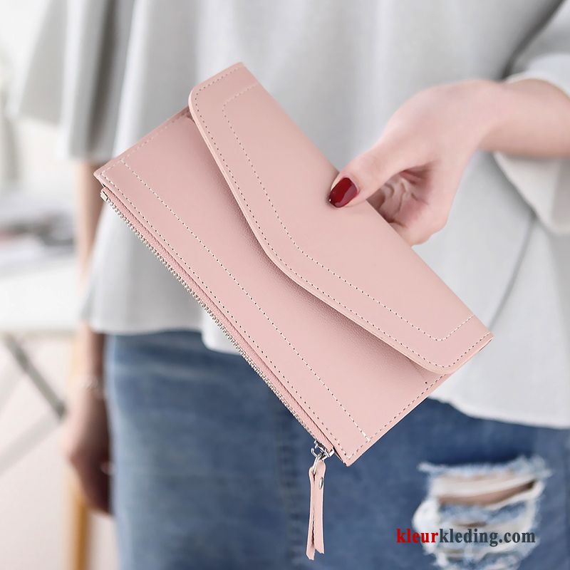 Portemonnee Dames Tas Hand Nieuw Roze Mode Eenvoudig Dun