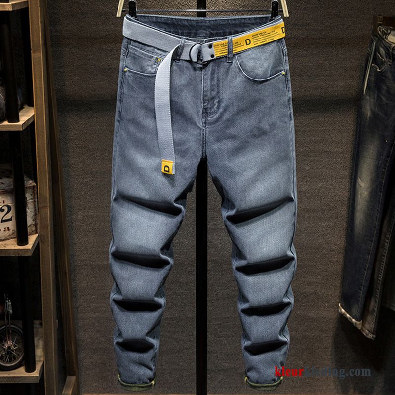 Potlood Broek Spijkerbroek Jeans Blauw Heren Leer Mannelijk Zomer Trendy Merk