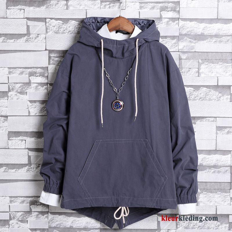 Pullover Losse Heren Grote Maten Trend Hoodie Jasje Purper