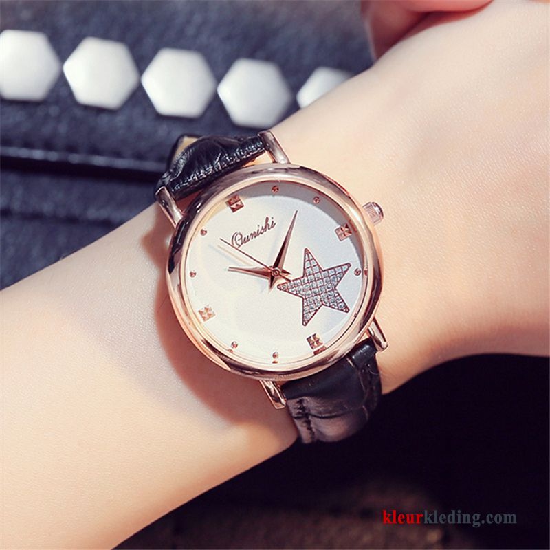 Quartz Horloge Nieuw Elegante Eenvoudig Dames Casual Student Trend Wit