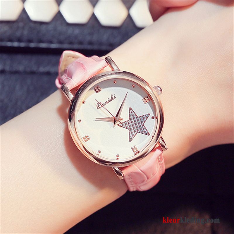 Quartz Horloge Nieuw Elegante Eenvoudig Dames Casual Student Trend Wit