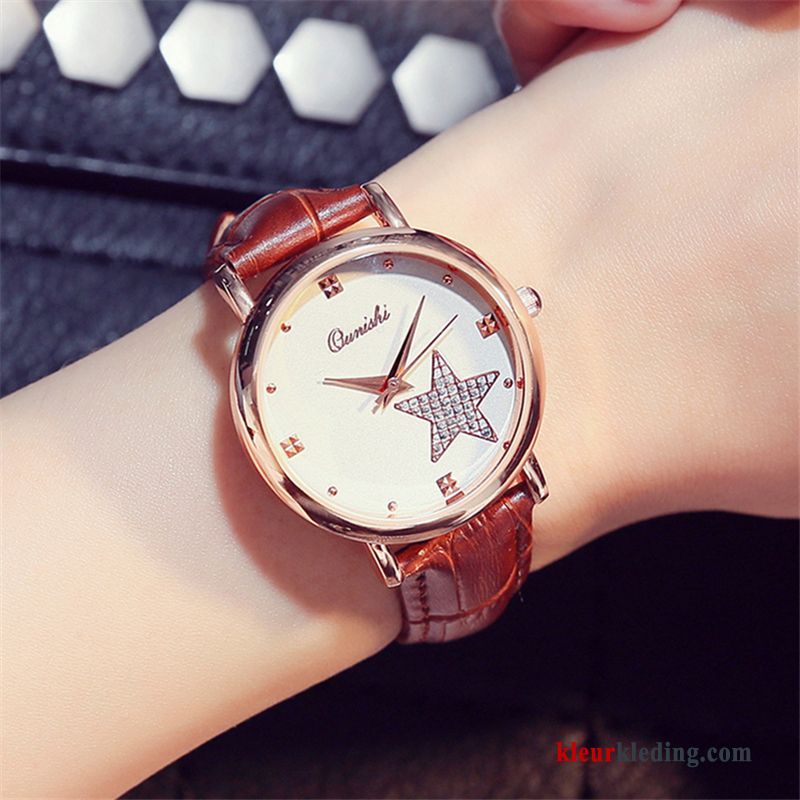 Quartz Horloge Nieuw Elegante Eenvoudig Dames Casual Student Trend Wit