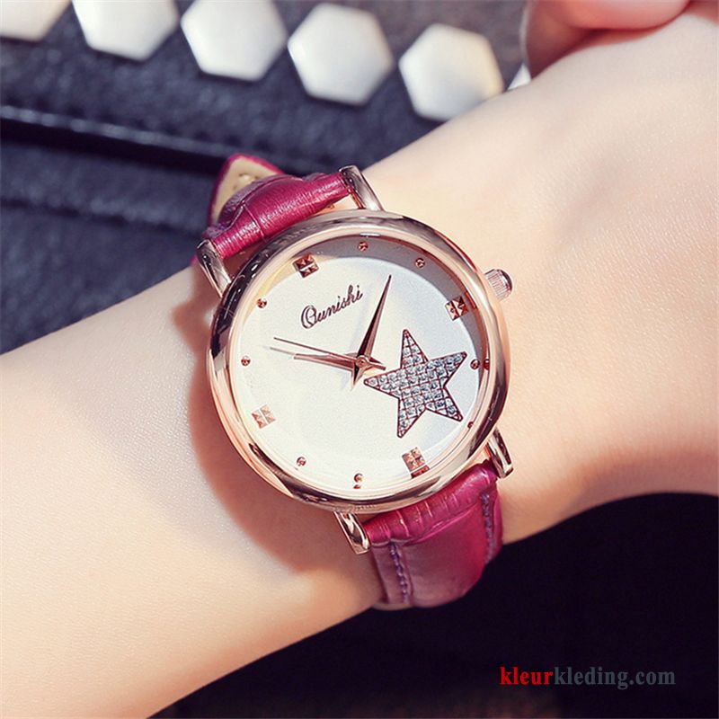 Quartz Horloge Nieuw Elegante Eenvoudig Dames Casual Student Trend Wit