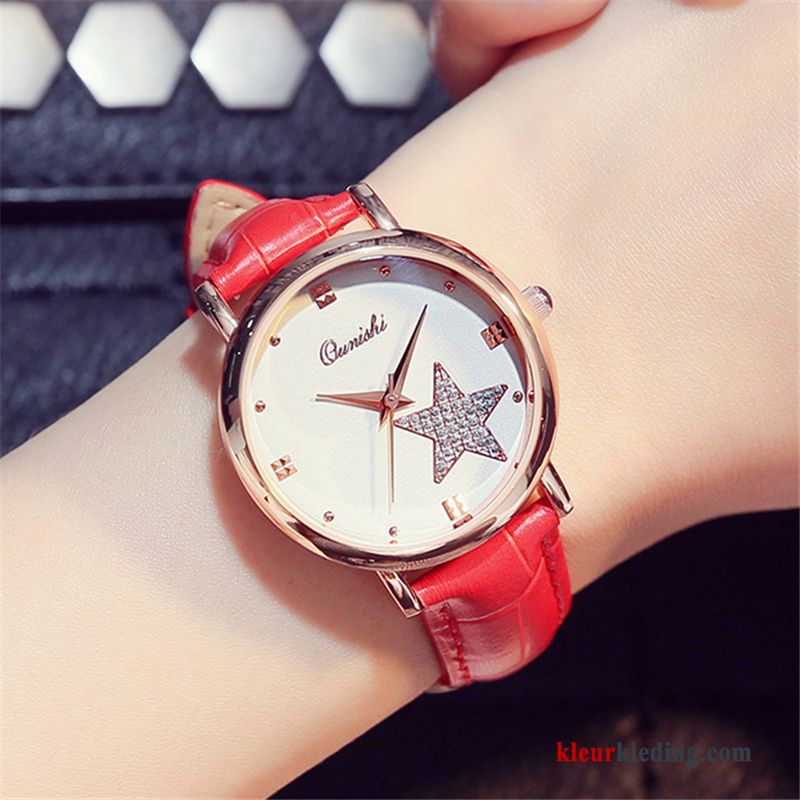 Quartz Horloge Nieuw Elegante Eenvoudig Dames Casual Student Trend Wit