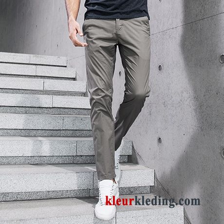 Rechtdoor Zomer Casual Broek Heren Grijs Slim Fit Koel Mannelijk