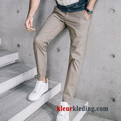 Rechtdoor Zomer Casual Broek Heren Grijs Slim Fit Koel Mannelijk