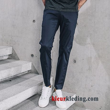 Rechtdoor Zomer Casual Broek Heren Grijs Slim Fit Koel Mannelijk