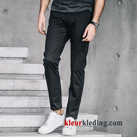 Rechtdoor Zomer Casual Broek Heren Grijs Slim Fit Koel Mannelijk